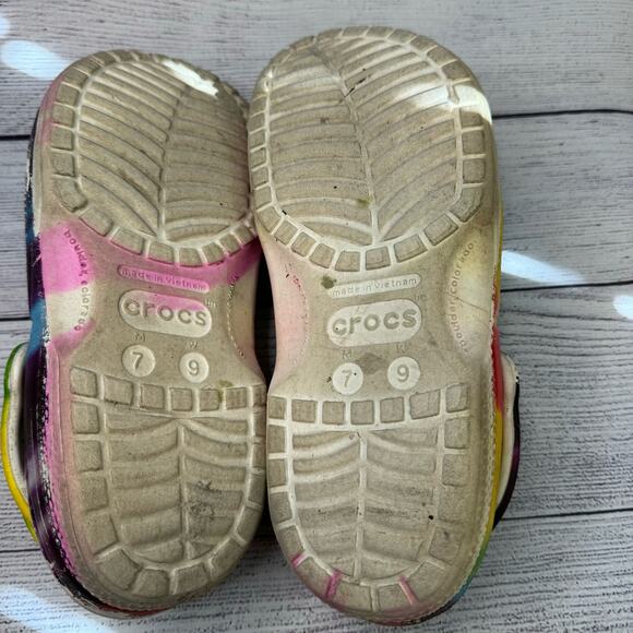 Crocs Classic Tie-Dye Slide On Clogs Men Size 7 Women Size 9 - Picture 6 of 7